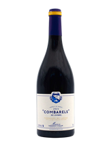 Bouteille de vin Combarels 2021, étiquette bleue et blanche.